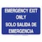 Brady Exit Sign, Aluminum, 14" W, 10" H, Emergency Exit Only/Solo Salida De Emergencia, Blue 38306 - alternate 1
